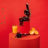 Cecotec Entsafter Xqueeze Retro Juice 600 Red, Zitruspresse edelstahl/schwarz, 600 Watt, direkter Saftauslauf