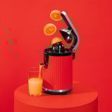 Cecotec Entsafter Xqueeze Retro Juice 600 Red, Zitruspresse edelstahl/schwarz, 600 Watt, direkter Saftauslauf