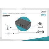 Digitus KVM-Switch DisplayPort 4x 1  schwarz, Dual Display