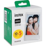 Fujifilm Instax Mini Instant Farbfilm, Fotopapier 5x 10 Bilder, 5,4 x 8,6 cm