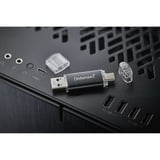 Intenso Twist Line 64 GB, USB-Stick anthrazit/transparent, USB-A 3.2 Gen 1, USB-C 3.2 Gen 1