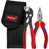 KNIPEX Mini-Zangenset, in Werkzeug-Gürteltasche, Zangen-Set rot/schwarz, 2-teilig