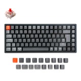 Keychron K2 Version 2, Gaming-Tastatur schwarz/grau, DE-Layout, Gateron Red, Aluminiumrahmen, RGB