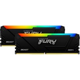 Kingston FURY DIMM 16 GB DDR4-3600 (2x 8 GB) Dual-Kit , Arbeitsspeicher schwarz, KF436C17BB2AK2/16, Beast RGB, INTEL XMP