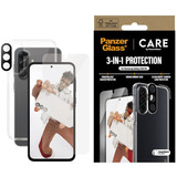 PanzerGlass Flagship 3-in-1 Set transparent/weiß, Samsung Galaxy A56 5G, QI-kompatibel, EasyAligner