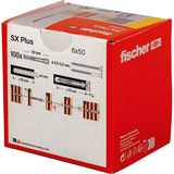 fischer Spreizdübel SX Plus 6x50 hellgrau, 100 Stück