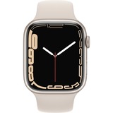 Apple Watch Series 7, Smartwatch silber/beige, 45 mm, Sportarmband, Aluminium-Gehäuse, LTE