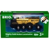 BRIO World Goldene Batterielok mit Licht und Sound, Spielfahrzeug 