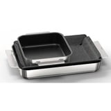 Bosch Home Pro Induction Flex Pfannen-Set HEZ9FF040, 4-teilig edelstahl/schwarz, 1x groß, 1x medium, 2x klein mit Glasdeckel