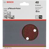 Bosch Schleifblatt C430 Expert for Wood and Paint, Ø 150mm, K40 5 Stück, für Exzenterschleifer
