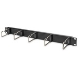 Digitus Kabelrangierpanel mit Stahlbügeln für 483 mm (19")-Schränke, Kabelführung schwarz, 1 HE