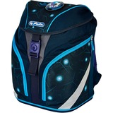 Herlitz SoftLight Plus Space Boy, Schulranzen dunkelblau/hellblau, inkl. befülltem 16 tlg. Schüleretui, Faulenzermäppchen, Sportbeutel