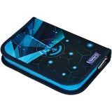 Herlitz SoftLight Plus Space Boy, Schulranzen dunkelblau/hellblau, inkl. befülltem 16 tlg. Schüleretui, Faulenzermäppchen, Sportbeutel