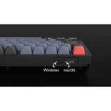 Keychron Q3 Knob, Gaming-Tastatur schwarz/blaugrau, DE-Layout, Gateron G Pro Red, Hot-Swap, Aluminiumrahmen, RGB