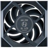 Lian Li UNI FAN SL120 LCD Wireless, Gehäuselüfter schwarz, 3er-Pack inkl. Controller, Reverse, 124.5 mm