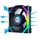 Lian Li UNI FAN SL120 LCD Wireless, Gehäuselüfter schwarz, 3er-Pack inkl. Controller, Reverse, 124.5 mm