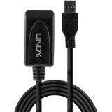 Lindy USB 3.2 Gen 1 Aktivverlängerungskabel, USB-A Stecker > USB-A Buchse schwarz, 5 Meter