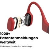 Shokz OpenRun, Kopfhörer rot, Bluetooth, Laden über magnetische Induktion