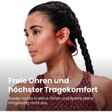 Shokz OpenRun, Kopfhörer rot, Bluetooth, Laden über magnetische Induktion