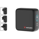 Verbatim Mini-GaN-Ladegerät mit Display schwarz, 140 Watt Gesamtleistung