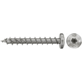 fischer Spanplattenschraube PowerFast II 5,0x40 Halbrundkopf TX 100 Stück, mit Vollgewinde, Edelstahl A2