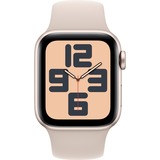 Apple Watch SE (2023), Smartwatch silber/hellbeige, 40 mm, Sportarmband, Aluminium, Cellular