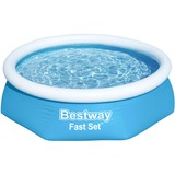 Bestway Fast Set Aufstellpool-Set, Ø 244cm x 61cm, Schwimmbad blau/hellblau, mit Filterpumpe