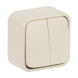 Busch-Jaeger Serienschalter 2601/5 Aufputzglas weiß, Retail