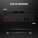 Corsair K100 AIR WIRELESS, Gaming-Tastatur schwarz, DE-Layout, Cherry MX Ultra Low Profile Tactile