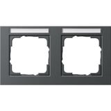 Gira Abdeckrahmen 2-fach waagerecht bruchsicher, Abdeckung anthrazit, Retail