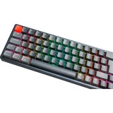 Keychron K6, Gaming-Tastatur schwarz/grau, DE-Layout, Gateron Red, Hot-Swap, Aluminiumrahmen, RGB