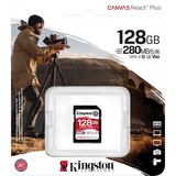 Kingston Canvas React Plus 128 GB SDXC, Speicherkarte schwarz, UHS-II U3, Class 10, V60, A1