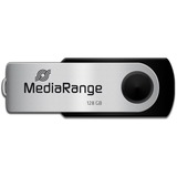 MediaRange Flexi-Drive 128 GB, USB-Stick schwarz/silber, USB-A 2.0
