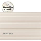 Samsung Portable SSD T7 Shield 2 TB, Externe SSD beige, USB-C 3.2 Gen 2 (10 Gbit/s), extern
