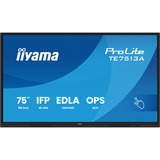 iiyama ProLite TE7513A-B3AG, Public Display schwarz (matt), UltraHD/4K, IPS, Touchscreen, HDMI, DP, USB-C, USB-Hub