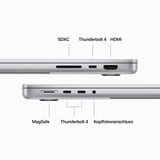 Apple MacBook Pro (14") 2023, Notebook silber, M3 Pro 14-Core GPU, MacOS, Deutsch, 36 cm (14.2 Zoll) & 120 Hz Display, 512 GB SSD