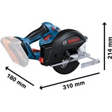 Bosch Akku-Metallkreissäge GKM 18V-50 Professional solo, Handkreissäge blau/schwarz, ohne Akku und Ladegerät