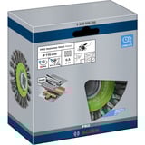 Bosch PRO Stainless Steel heavy X-LOCK Scheibenbürste, Ø 115mm, gezopft 0,5mm Edelstahldraht, für X-LOCK Winkelschleifer