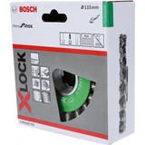 Bosch X-LOCK Scheibenbürste Heavy for Inox, Ø 115mm, gezopft 0,5mm Edelstahldraht, für X-LOCK Winkelschleifer