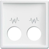 Busch-Jaeger Zentralscheibe studioweiß als Abdeckung für Rufeinheit als Diagnostik-/Steckkontakt weiß, Retail