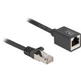 DeLOCK Netzwerk Verlängerungskabel RJ-45 Stecker > RJ-45 Buchse Cat.6a S/FTP schwarz, 2 Meter