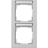 Gira Abdeckrahmen 2-fach senkrecht mit Beschriftungsfeld grau, Retail