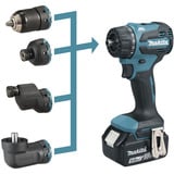 Makita Akku-Bohrschrauber mit Wechselkopfsystem DDF491Z, 18Volt blau/schwarz, ohne Akku und Ladegerät, mit Schnellspannbohrfutter