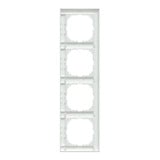Merten Rahmen vierfach für Senkrecht- und Waagerechtmontage aus Thermoplast, matt, IP20 weiß (matt), Retail