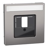 Merten Zentralplatte nickelmetallic rechteckiger Ausschnitt, Abdeckung grau, Retail