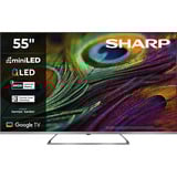 SHARP 55JP7765E, QLED-Fernseher 139 cm (55 Zoll), schwarz/silber, UltraHD/4K, MiniLED Google TV