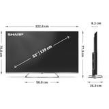 SHARP 55JP7765E, QLED-Fernseher 139 cm (55 Zoll), schwarz/silber, UltraHD/4K, MiniLED Google TV