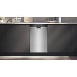 Siemens SR43ES25ME iQ300, Spülmaschine edelstahl (gebürstet)/schwarz, 45 cm, Home Connect