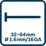 Bosch Akku-Holznagler GNH 18V-64-2 M Professional solo, 18Volt blau/schwarz, ohne Akku und Ladegerät