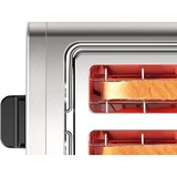 Bosch Kompakt-Toaster DesignLine TAT4P420DE edelstahl/schwarz, 970 Watt, für 2 Scheiben Toast